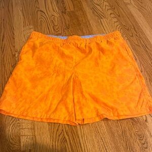 Alex Cannon Men’s Orange Floral Swim Trunks Size XL